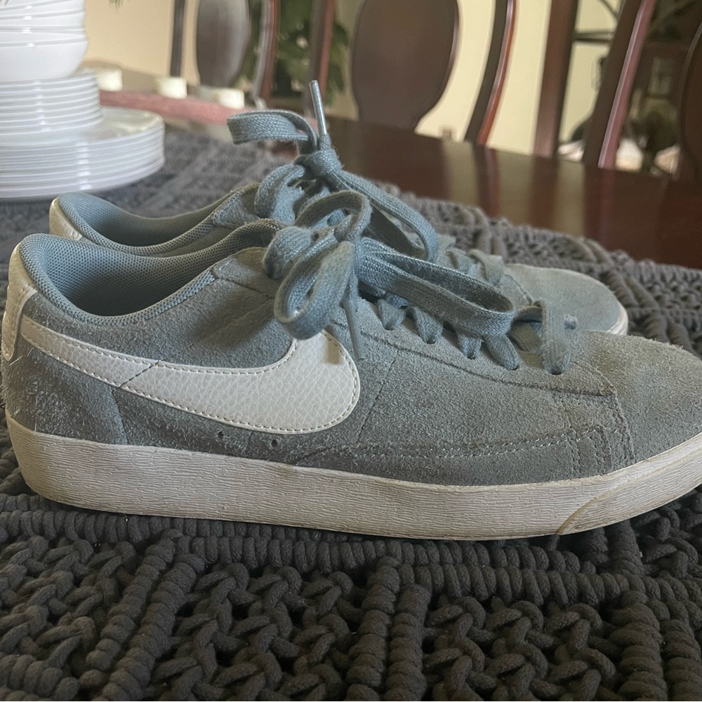 Nike Women's Court Style Suede Sneakers in Light Blue